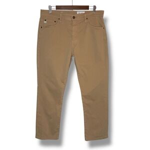 AG Adriano Goldschmied Mens Jeans 33x34 Khaki Everett Slim Straight Brown Pants